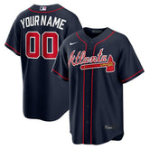 Atlanta Braves Alternate Replica Custom Jersey Navy