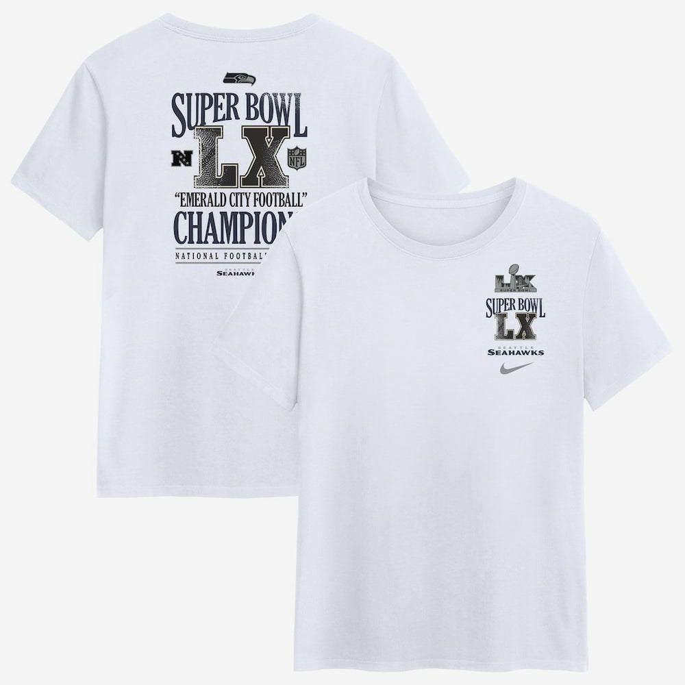 Seattle Seahawks Women's Super Bowl LX Champions Long Ball T-Shirt - White cheap