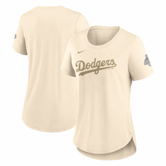 Los Angeles Dodgers Women's 2026 Gold Collection Tri-Blend Wordmark T-Shirt Natural