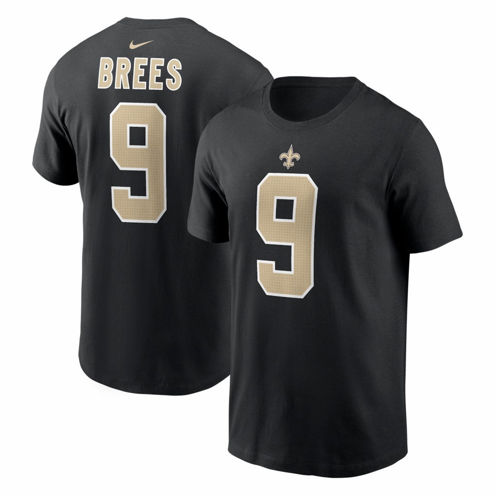Drew Brees New Orleans Saints Retired Player Name & Number T-Shirt - Black for sale
