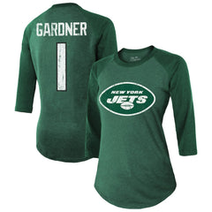 Ahmad Sauce Gardner New York Jets Majestic Threads Women's Player Name & Number Tri-Blend 3/4-Sleeve Fitted T-Shirt - Green discount