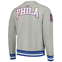 Philadelphia 76ers Pro Standard Crest Emblem Pullover Sweatshirt - Heather Gray on sale