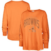 Cleveland Browns '47 Women's Tom Cat Lightweight Long Sleeve T-Shirt - Orange for sale