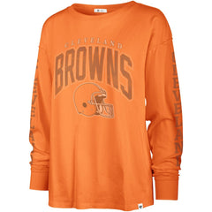 Cleveland Browns '47 Women's Tom Cat Lightweight Long Sleeve T-Shirt - Orange for sale