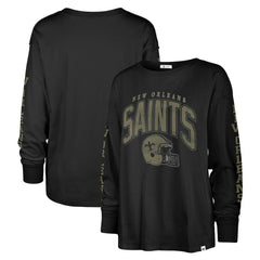 New Orleans Saints '47 Women's Tom Cat Lightweight Long Sleeve T-Shirt - Black discount