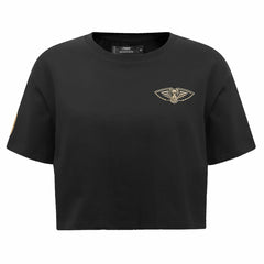 New Orleans Pelicans Pro Standard Women's Holiday Glam Boxy T-Shirt - Black for sale