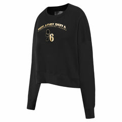 Philadelphia 76ers Pro Standard Women's Glam Cropped Pullover Sweatshirt - Black for sale