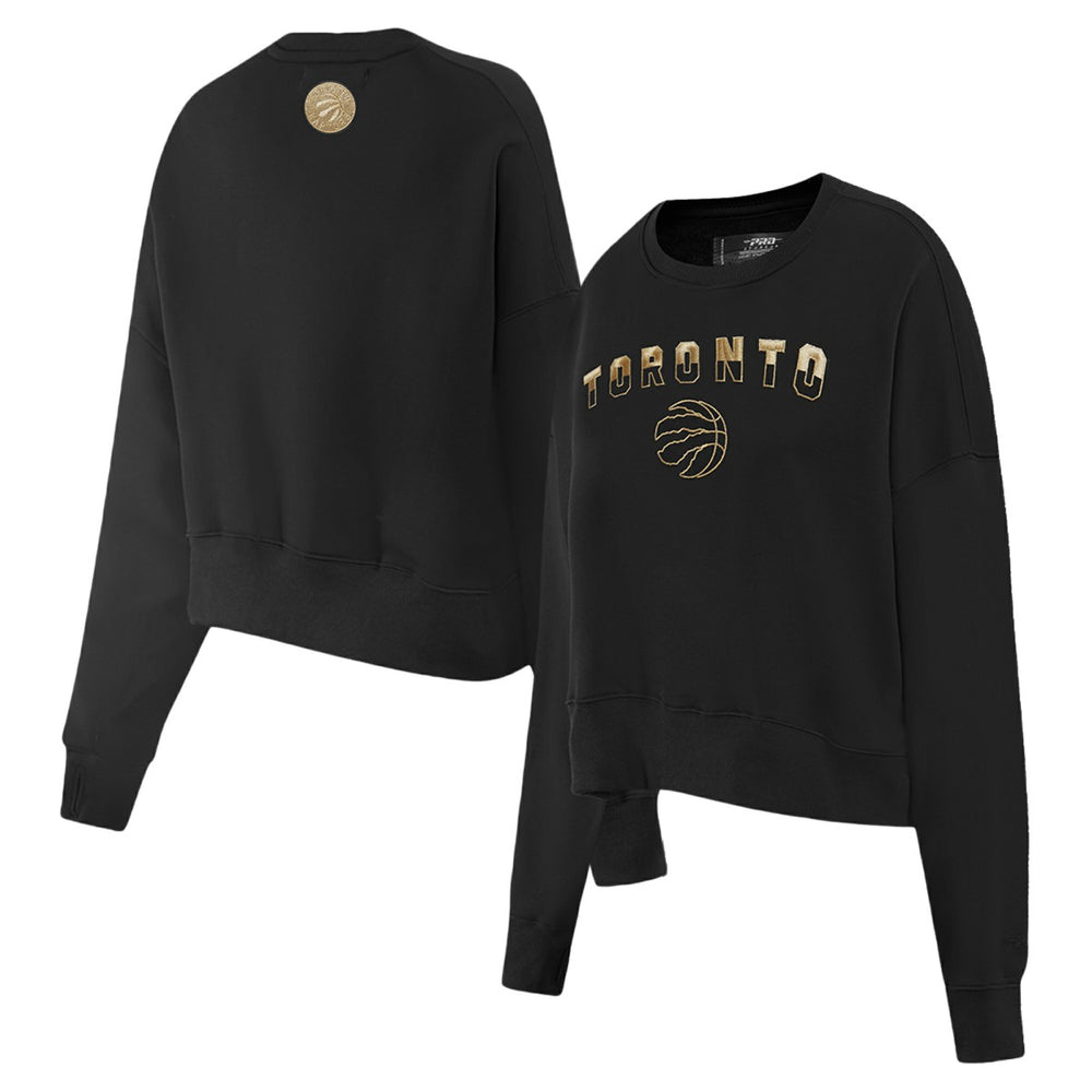 Toronto Raptors Pro Standard Women's Glam Cropped Pullover Sweatshirt - Black on sale