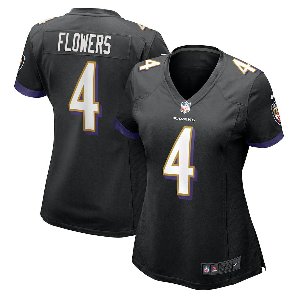 Zay Flowers Baltimore Ravens Women's Alternate Game Jersey - Black for sale