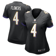 Zay Flowers Baltimore Ravens Women's Alternate Game Jersey - Black for sale