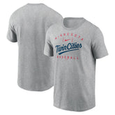 Minnesota Twins Home Team Athletic Arch T-Shirt Heather Gray