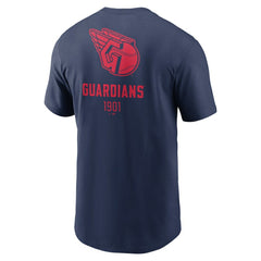Cleveland Guardians Large Logo Back Stack T-Shirt Navy