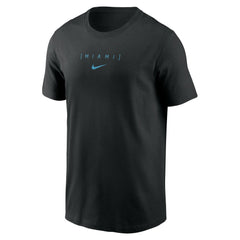 Miami Marlins Large Logo Back Stack T-Shirt Black