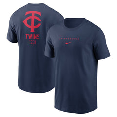 Minnesota Twins Large Logo Back Stack T-Shirt Navy