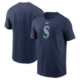 Seattle Mariners Fuse Large Logo T-Shirt Navy