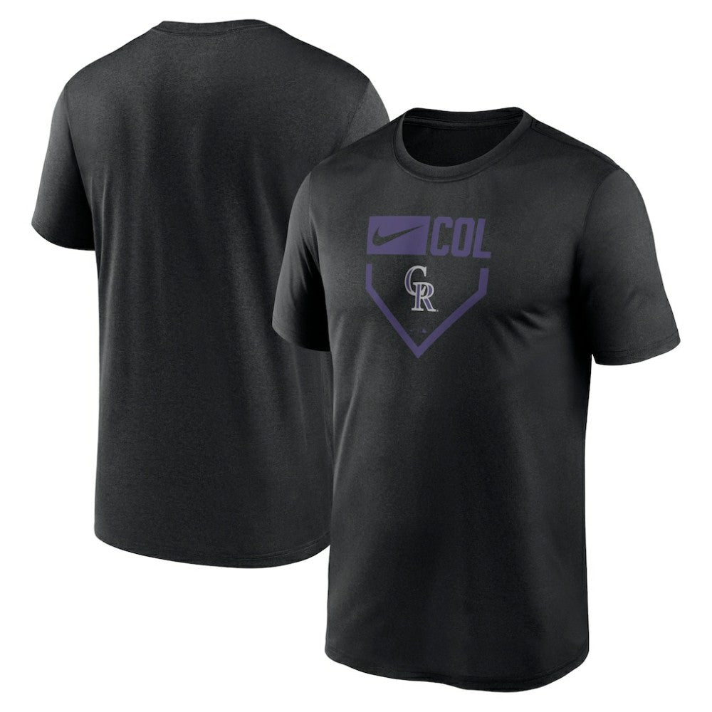 Colorado Rockies Home Plate Icon Legend Performance T-Shirt Black