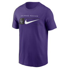 Colorado Rockies Team Swoosh Lockup T-Shirt Purple