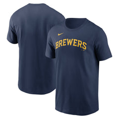 Milwaukee Brewers Fuse Wordmark T-Shirt Navy