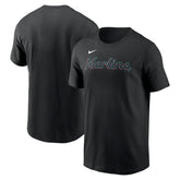 Miami Marlins Fuse Wordmark T-Shirt Black