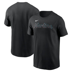 Miami Marlins Fuse Wordmark T-Shirt Black