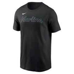 Miami Marlins Fuse Wordmark T-Shirt Black