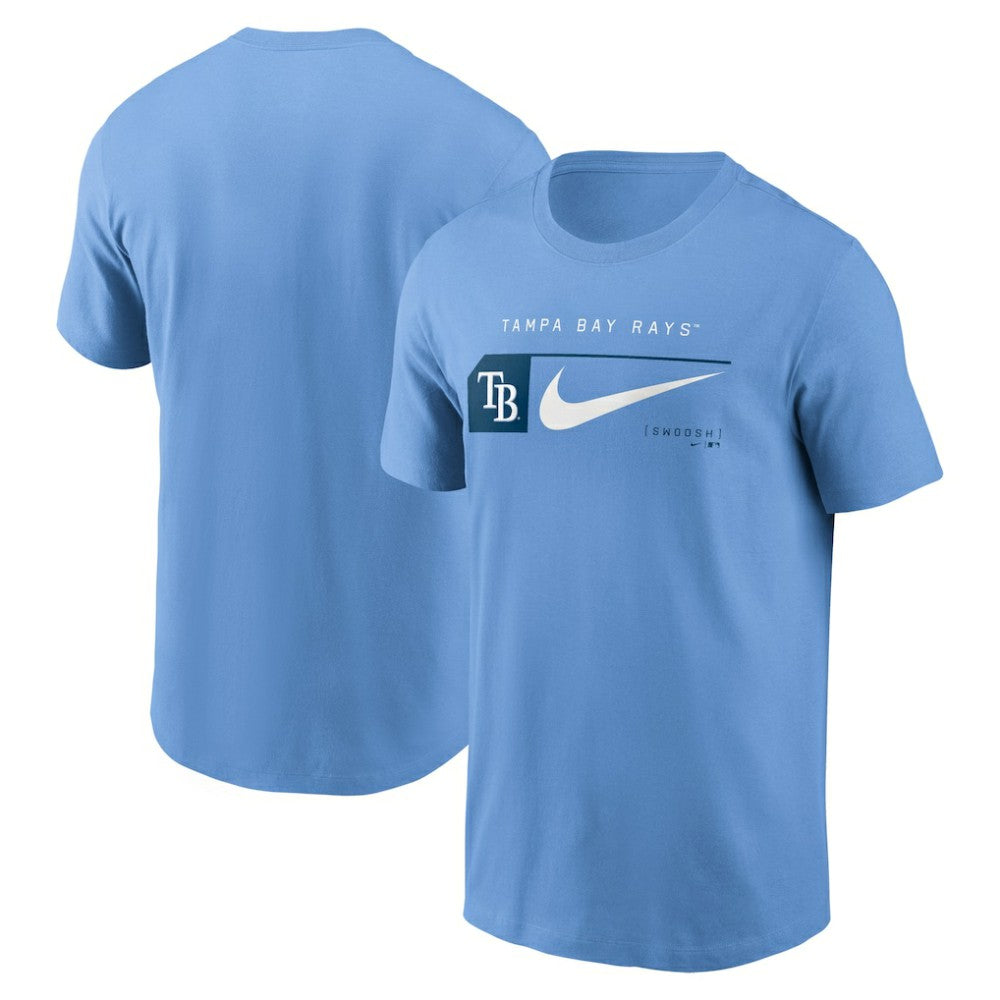 Tampa Bay Rays Team Swoosh Lockup T-Shirt Light Blue