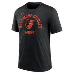 Baltimore Orioles Swing Big Tri-Blend T-Shirt Heather Black