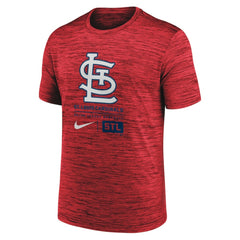 St. Louis Cardinals Large Logo Velocity T-Shirt Red