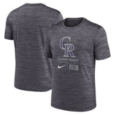 Colorado Rockies Large Logo Velocity T-Shirt Black