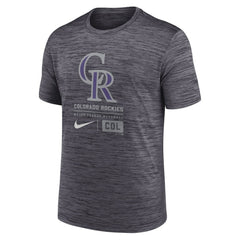 Colorado Rockies Large Logo Velocity T-Shirt Black