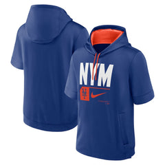 New York Mets Tri Code Lockup Short Sleeve Pullover Hoodie Royal