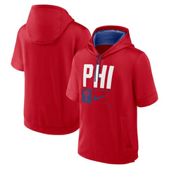 Philadelphia Phillies Tri Code Lockup Short Sleeve Pullover Hoodie Red