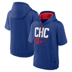 Chicago Cubs Tri Code Lockup Short Sleeve Pullover Hoodie Royal