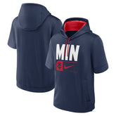 Minnesota Twins Tri Code Lockup Short Sleeve Pullover Hoodie Navy