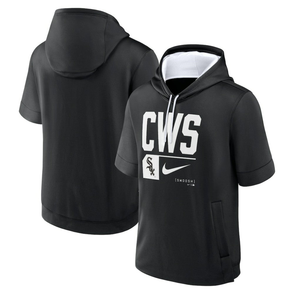 Chicago White Sox Tri Code Lockup Short Sleeve Pullover Hoodie Black