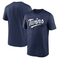 Minnesota Twins Legend Fuse Wordmark T-Shirt Navy