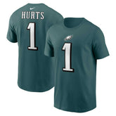 Jalen Hurts Philadelphia Eagles Player Name & Number T-Shirt - Midnight Green discount