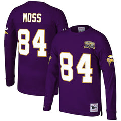 Randy Moss Minnesota Vikings Big & Tall Retired Player Name & Number Long Sleeve Top - Purple discount