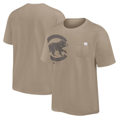 Chicago Cubs Statement Max90 Pocket T-Shirt Khaki