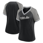 Chicago White Sox Women's Glitz & Glam League Diva Raglan V-Neck T-Shirt Black