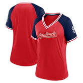 St. Louis Cardinals Women's Glitz & Glam League Diva Raglan V-Neck T-Shirt Red