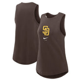 San Diego Padres Women's Legacy Icon High Neck Dri-FIT Tank Top Brown
