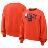 Houston Astros Women's Oversized Cropped Pullover Sweatshirt Orange