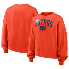 Houston Astros Women's Oversized Cropped Pullover Sweatshirt Orange