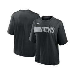Chicago White Sox Women's Knockout Boxy T-Shirt Black