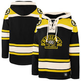 Boston Bruins '47 100th Anniversary Superior Lacer Pullover Hoodie - Black Hoodies