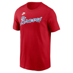Atlanta Braves Cooperstown Collection Wordmark T-Shirt Red