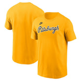 Pittsburgh Pirates Cooperstown Collection Wordmark T-Shirt Gold