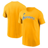 Seattle Mariners Cooperstown Collection Wordmark T-Shirt Gold
