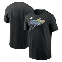 Tampa Bay Rays Cooperstown Collection Wordmark T-Shirt Black